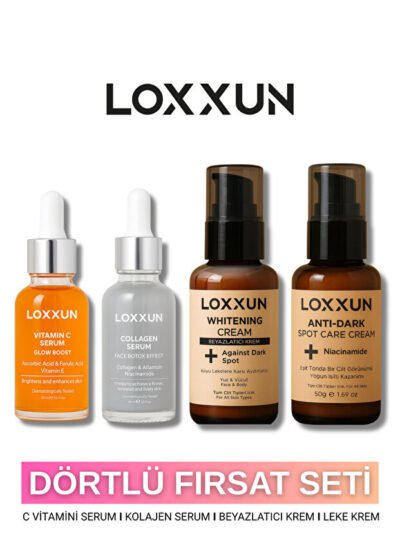 C Vitamini Serum + Kolajen Serum + Beyazlatıcı Krem + Leke Kremi Seti